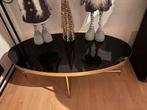 Stijlvolle ovale salontafel met gouden accenten, Huis en Inrichting, Ophalen, 50 tot 100 cm, 100 tot 150 cm, Zo goed als nieuw