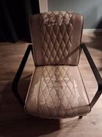 Fauteuil met zwart stalen frame opknapper! TEAB!, Ophalen, Gebruikt, 50 tot 75 cm, Leer