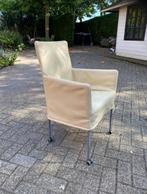 EETKAMERSTOELEN, Huis en Inrichting, Stoelen, Ophalen, Wit, Leer, Zo goed als nieuw