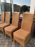 4 prachtige Lloyd Loom eetkamerstoelen, Huis en Inrichting, Stoelen, Ophalen, Bruin, Riet of Rotan, Vier