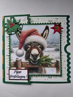 Mooie groene Kerstkaart met Kerst Ezeltje K 11 met envelop, Hobby en Vrije tijd, Kaarten | Zelfgemaakt, Ophalen of Verzenden, Nieuw