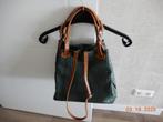 Mooie grote leren tas, kleur groen met bruine handvaten, Ophalen of Verzenden, Zo goed als nieuw, Groen, Overige typen