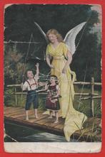 Engel met 2 kinderen op een brug - begin 1900 - Ong., Ophalen of Verzenden, Voor 1920, Ongelopen, Kinderen