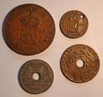4 munten Nederlands Indië., Postzegels en Munten, Munten | Nederland, Verzenden, Koningin Wilhelmina