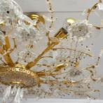 Exclusieve Palwa Plafondlamp Kristal Verguld vintage 70s, Ophalen of Verzenden, Zo goed als nieuw, Glas, Luxe