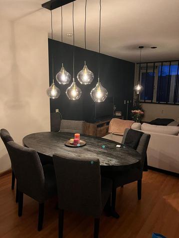 Hanglamp 5-lichts smoke glas