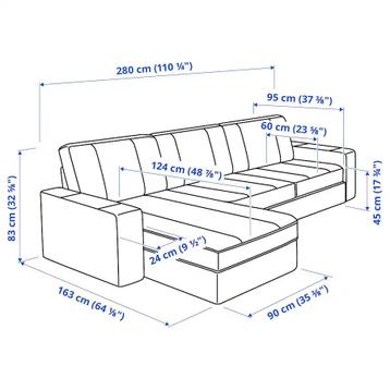 Hoekbank Antreciet/zwart IKEA KIVIK - afbeelding 5