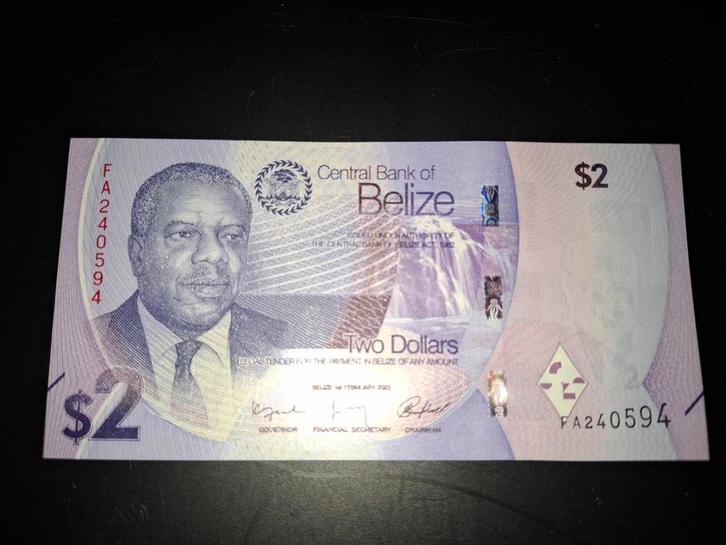 ### Belize 2 dollar 2025 ###, Postzegels en Munten, Bankbiljetten | Amerika, Midden-Amerika, Ophalen of Verzenden