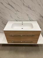 Badmeubel 90cm natuur eiken + wastafel