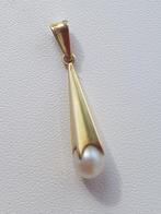 Mooie vintage gouden hanger met parel 14 karaats, Verzenden, Zo goed als nieuw, Goud, Met parel