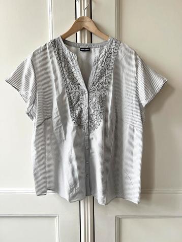 Gerry Weber blouse grijs/wit gestreept, maat 48 beschikbaar voor biedingen