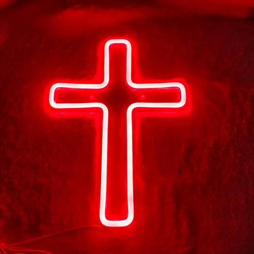 Neon LED verlichting 'rood kruis' met intensiteit schakelaar, Verzamelen, Merken en Reclamevoorwerpen, Nieuw, Lichtbak of (neon) lamp