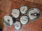 Pannenset voor koken op gas, Huis en Inrichting, Keuken | Potten en Pannen, Ophalen, Gebruikt, Rvs, Pannenset