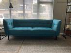 Blauwgroene 3-zits bank van Goossens, Huis en Inrichting, Banken | Bankstellen, Ophalen, Gebruikt, Driepersoons, 75 tot 100 cm