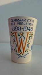 Vintage Wilhelmina herdenkingsbeker 1898-1948, Verzamelen, Koninklijk Huis en Royalty, Ophalen of Verzenden, Gebruikt, Nederland