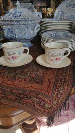 2 grote antieke kop met schotel boch la louviere, Antiek en Kunst, Ophalen of Verzenden