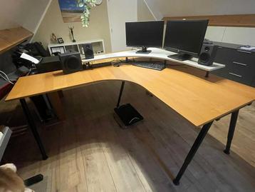 IKEA Galant Hoekbureau met Verhoger - Eiken/Zwart - afbeelding 3