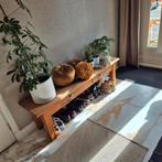 Teak tafel/bankje, Met plank(en), Gebruikt, 100 tot 150 cm, Teakhout