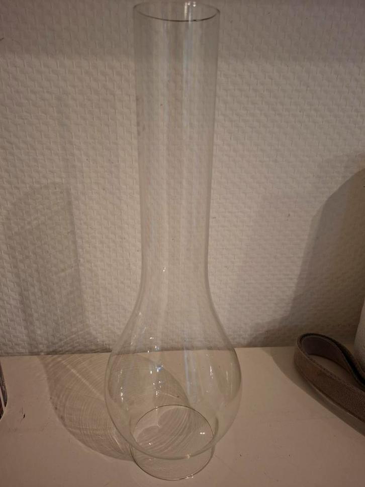 Glazen olielamp kap, Huis en Inrichting, Lampen | Lampenkappen, Zo goed als nieuw, Minder dan 25 cm, Rond, Overige kleuren, Ophalen