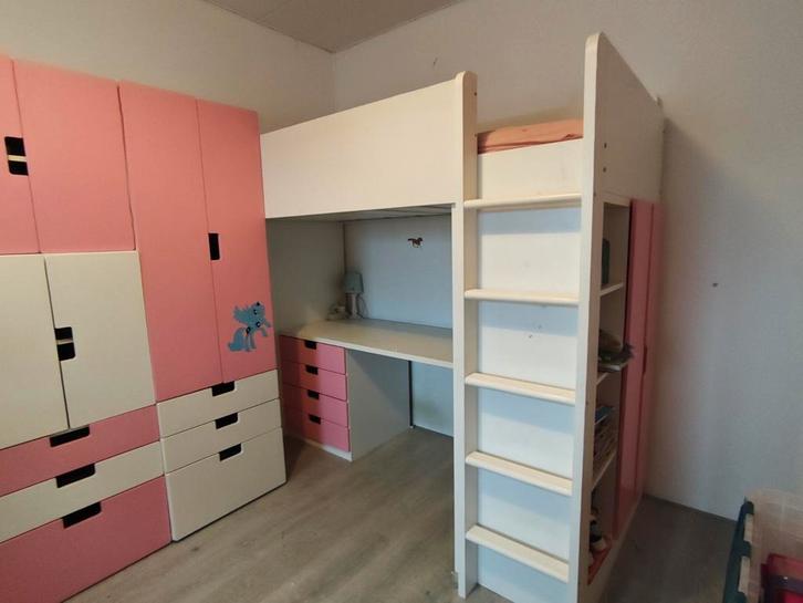 IKEA Stuva Hoogslaper met Bureau en Kast, Kinderen en Baby's, Kinderkamer | Stapelbedden en Hoogslapers, Gebruikt, Hoogslaper