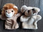 Twee pluche handpoppen hond en leeuw, Kinderen en Baby's, Speelgoed | Knuffels en Pluche, Ophalen of Verzenden