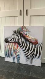 Schilderij zebra’s, Huis en Inrichting, Woonaccessoires | Schilderijen, Tekeningen en Foto's, Ophalen of Verzenden, Zo goed als nieuw