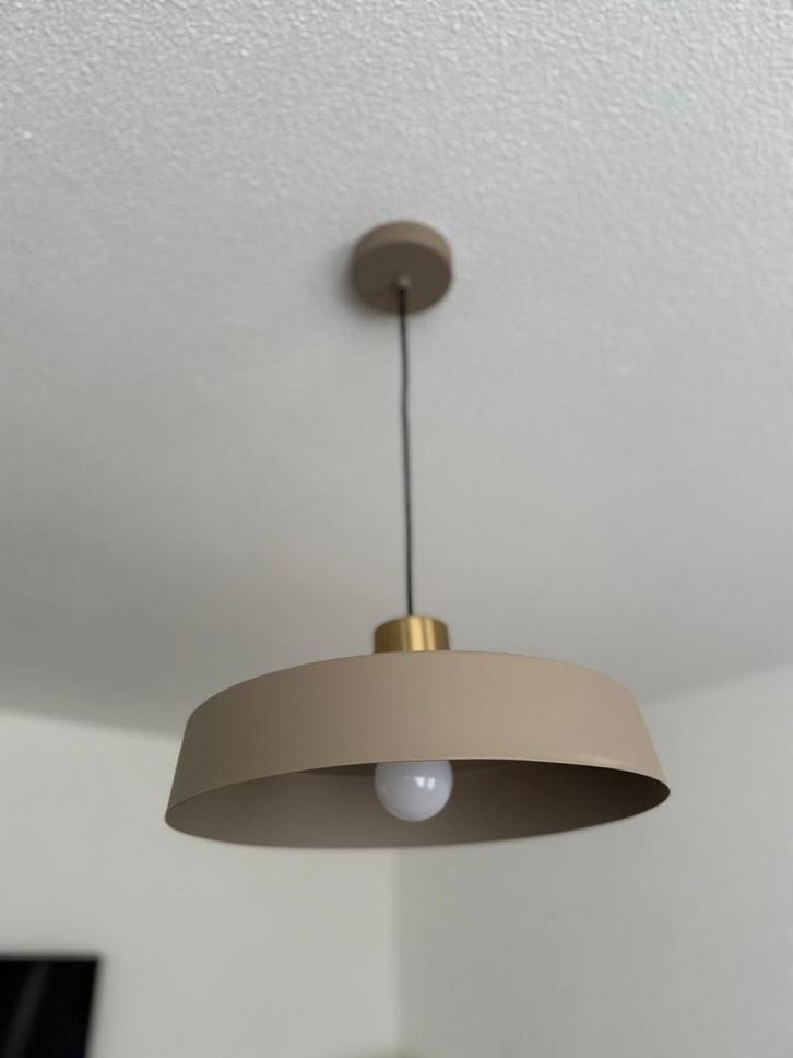 Beige Hanglamp, Huis en Inrichting, Lampen | Hanglampen, Zo goed als nieuw, 75 cm of meer, Ophalen