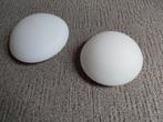 Twee witte frosted/ mat glas plafond lampen, Ophalen, Zo goed als nieuw, Glas