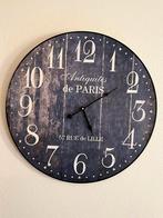 Grote Jeansblauwe Wandklok - 60 cm, Huis en Inrichting, Woonaccessoires | Klokken, Ophalen, Zo goed als nieuw, Analoog, Wandklok