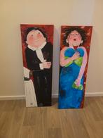 Duo schilderij, Antiek en Kunst, Kunst | Schilderijen | Modern, Ophalen of Verzenden