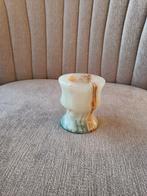 Vintage Albast Kaarsenhouder, Huis en Inrichting, Woonaccessoires | Kandelaars en Kaarsen, Overige materialen, Gebruikt, Ophalen of Verzenden