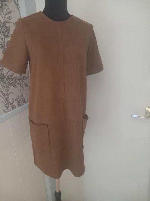 Jurk simpel basismodel, Kleding | Dames, Jurken, Zo goed als nieuw, Maat 36 (S), Bruin, Knielengte, Ophalen of Verzenden
