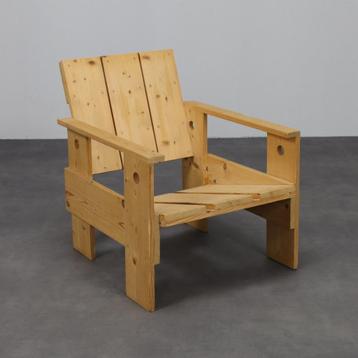 Crate Lounge Chair, in the style of Gerrit Rietveld, 1980s beschikbaar voor biedingen