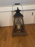 Groot houten windlicht / lantaarn, Ophalen, Zo goed als nieuw, Hout, Bruin