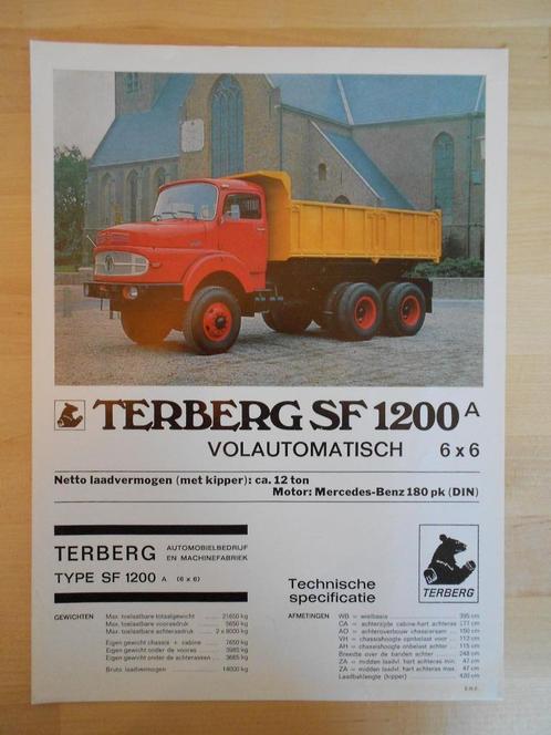 Terberg SF1200 6x6 Technische Specificatie folder ca 1973, Boeken, Auto's | Folders en Tijdschriften, Zo goed als nieuw, Overige merken