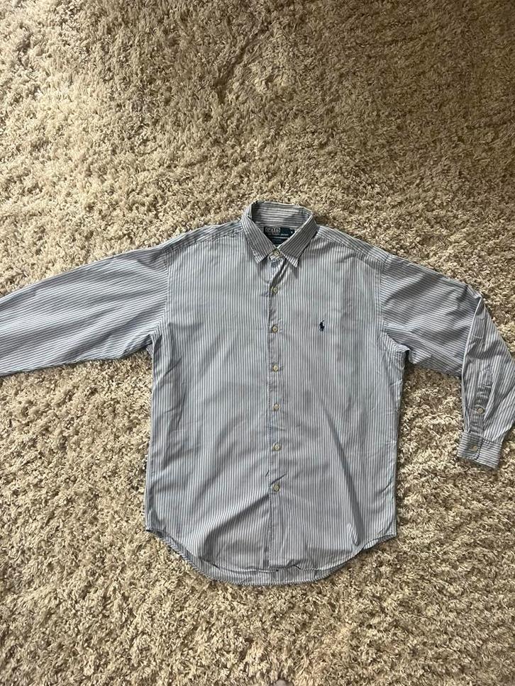 Ralph Lauren Overhemd – Blauw/wit gestreept – Maat L, Kleding | Heren, Overhemden, Zo goed als nieuw, Blauw, Ophalen of Verzenden