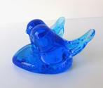 Glazen object twee vogels helder lichtblauw Italy 3766-g, Antiek en Kunst, Antiek | Glas en Kristal, Ophalen of Verzenden