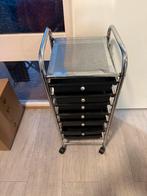 Kapper Trolley / Kapperwagen met Lades, Ophalen, Minder dan 50 cm, Gebruikt, Metaal