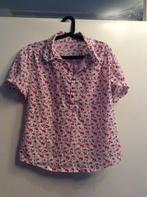 Witte blouse met rode bloemen, Kleding | Dames, Blouses en Tunieken, Ophalen of Verzenden, Zo goed als nieuw, Wit