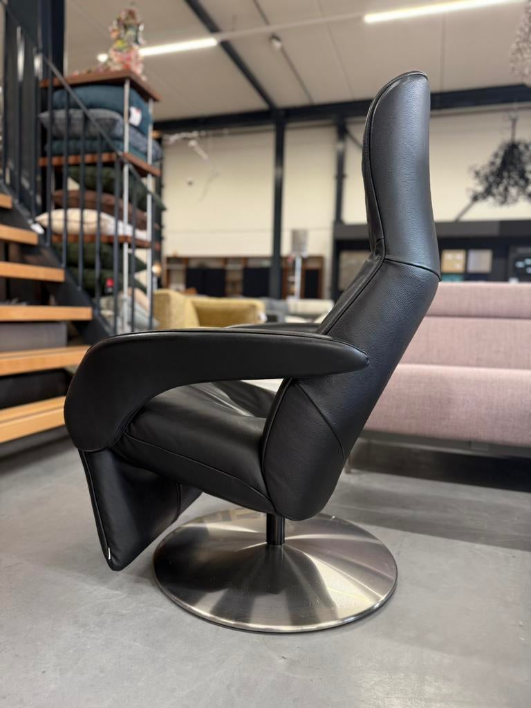 Nieuwstaat Jori Symphony S Relaxfauteuil zwart leer Stoel, Huis en Inrichting, Jori, Nieuw, Ophalen of Verzenden, 50 tot 75 cm