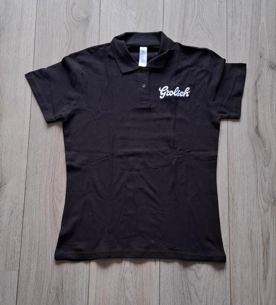 Grolsch polo M, Ophalen of Verzenden, Zo goed als nieuw, Zwart, Korte mouw
