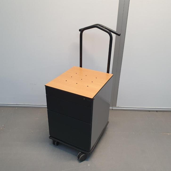 Ahrend flextrolley - ladekast 66x43x49 grijs met zwart, Huis en Inrichting, Kasten | Ladekasten, Gebruikt, Minder dan 100 cm, 50 tot 100 cm