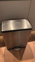 Simplehuman Afvalscheiding Prullenbak 30+16L - Zilver, Ophalen, Met pedaal, 50 tot 75 cm, Nieuw