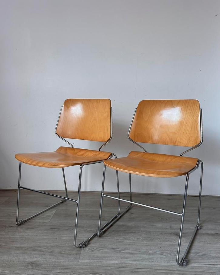 38x Matrix design eetkamerstoelen, Huis en Inrichting, Stoelen, Gebruikt, Vijf, Zes of meer stoelen, Bruin, Ophalen