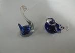 2 sierlijk puntgaaf blauw glas of kristal vogel en zwaan, Ophalen of Verzenden, Zo goed als nieuw