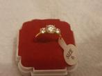 Gouden ring met mossinit diamond - Maat 17-18, Sieraden, Tassen en Uiterlijk, Ringen, Ophalen of Verzenden, Zo goed als nieuw