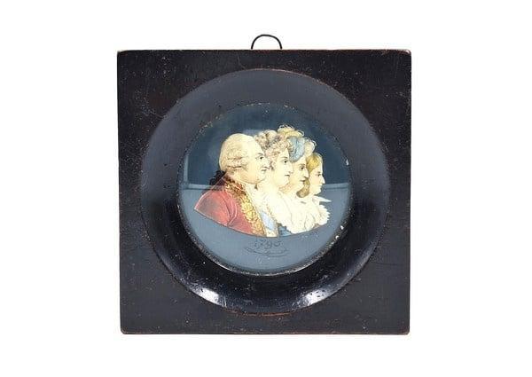 Miniatuurportret in houten lijst 1790, Antiek en Kunst, Kunst | Schilderijen | Klassiek, Verzenden