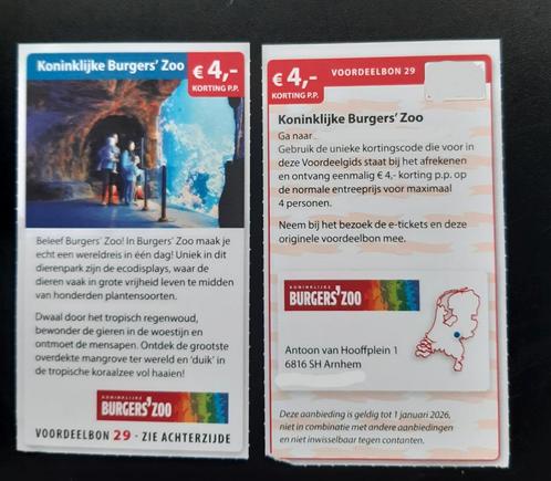 Koninklijke Burgers' Zoo €4,- korting p.p., Tickets en Kaartjes, Kortingen en Cadeaubonnen, Drie personen of meer, Overige typen