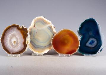 4 grote mineralen kwarts Agaat schijven beschikbaar voor biedingen