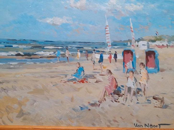 Strandgezicht Zandvoort door Alexander van Noort, Antiek en Kunst, Kunst | Schilderijen | Klassiek, Ophalen of Verzenden